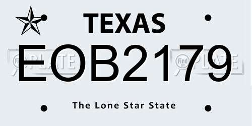 EOB2179 Texas License Plate