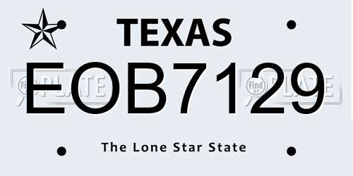 EOB7129 Texas License Plate