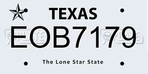 EOB7179 Texas License Plate