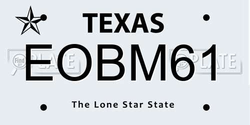 EOBM61 Texas License Plate