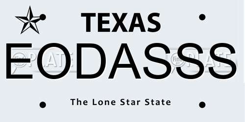 EODASSS Texas License Plate