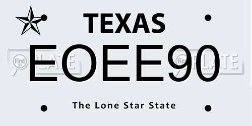 EOEE90 Texas License Plate