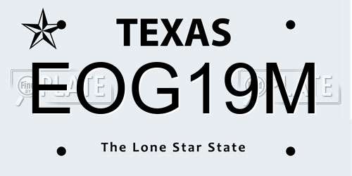 EOG19M Texas License Plate
