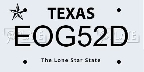 EOG52D Texas License Plate