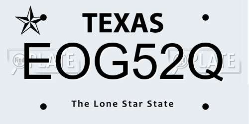 EOG52Q Texas License Plate