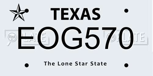 EOG570 Texas License Plate