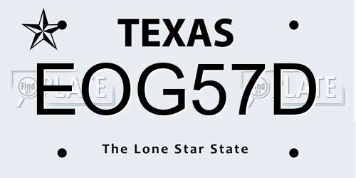 EOG57D Texas License Plate