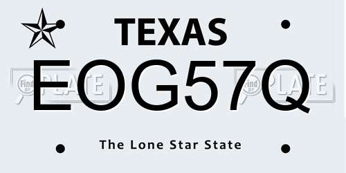 EOG57Q Texas License Plate