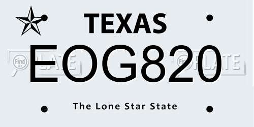 EOG820 Texas License Plate