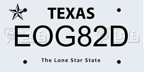 EOG82D Texas License Plate