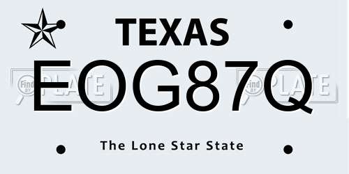 EOG87Q Texas License Plate