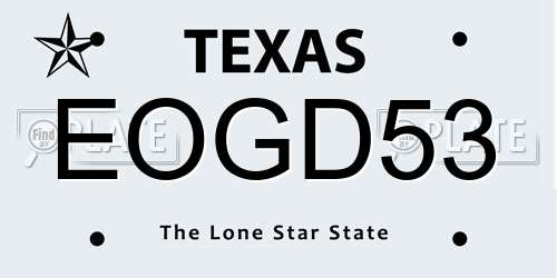 EOGD53 Texas License Plate