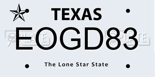 EOGD83 Texas License Plate