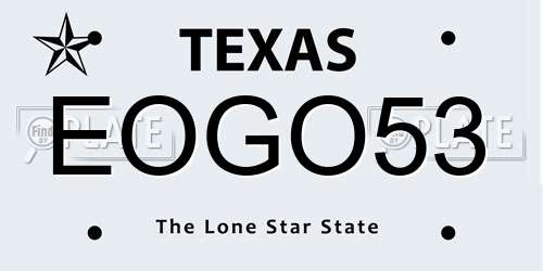 EOGO53 Texas License Plate