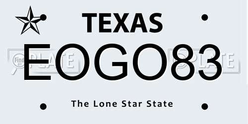 EOGO83 Texas License Plate