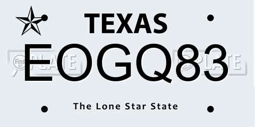 EOGQ83 Texas License Plate