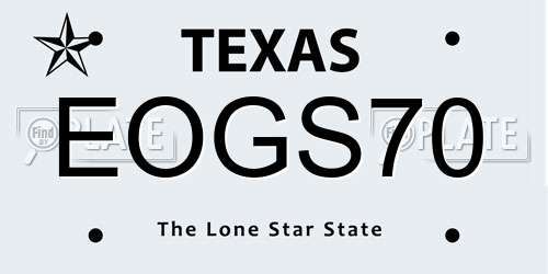 EOGS70 Texas License Plate