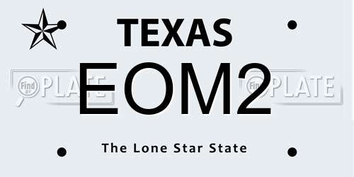 EOM2 Texas License Plate