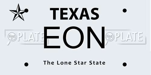 EON Texas License Plate