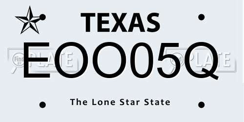 EOO05Q Texas License Plate