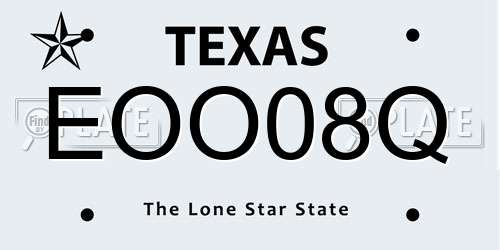 EOO08Q Texas License Plate