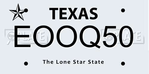 EOOQ50 Texas License Plate