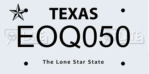 EOQ050 Texas License Plate