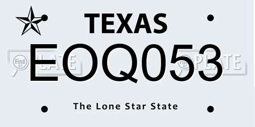 EOQ053 Texas License Plate