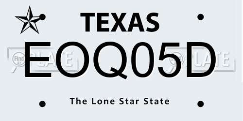 EOQ05D Texas License Plate