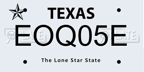 EOQ05E Texas License Plate