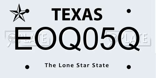 EOQ05Q Texas License Plate