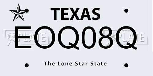EOQ08Q Texas License Plate