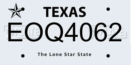EOQ4062 Texas License Plate