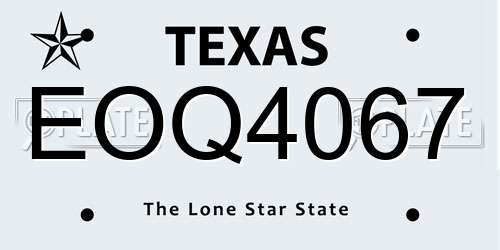 EOQ4067 Texas License Plate