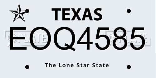 EOQ4585 Texas License Plate