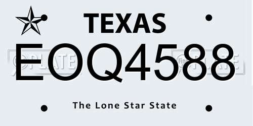 EOQ4588 Texas License Plate