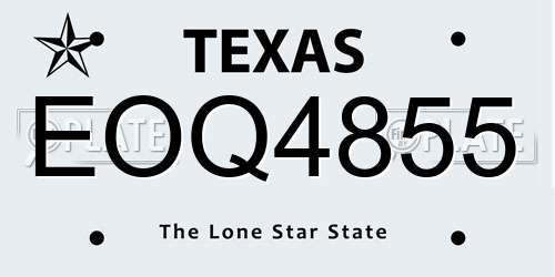 EOQ4855 Texas License Plate