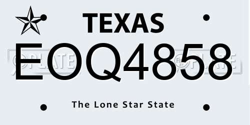 EOQ4858 Texas License Plate