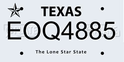 EOQ4885 Texas License Plate