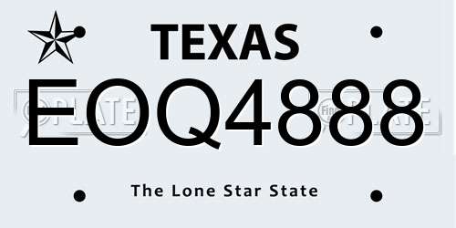 EOQ4888 Texas License Plate