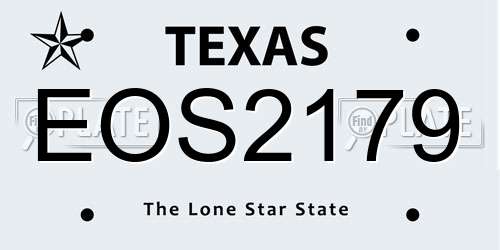 EOS2179 Texas License Plate