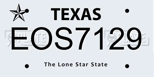 EOS7129 Texas License Plate