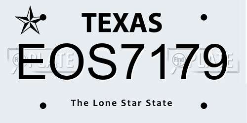 EOS7179 Texas License Plate