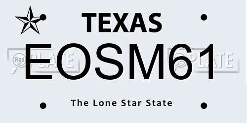 EOSM61 Texas License Plate
