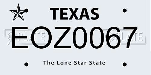 EOZ0067 Texas License Plate