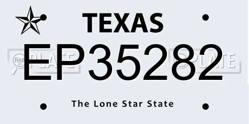 EP35282 Texas License Plate