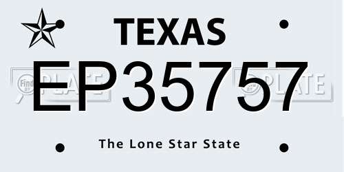 EP35757 Texas License Plate