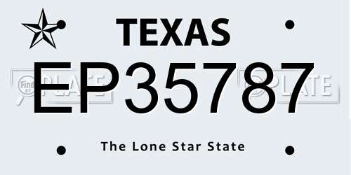 EP35787 Texas License Plate