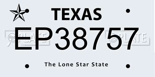 EP38757 Texas License Plate