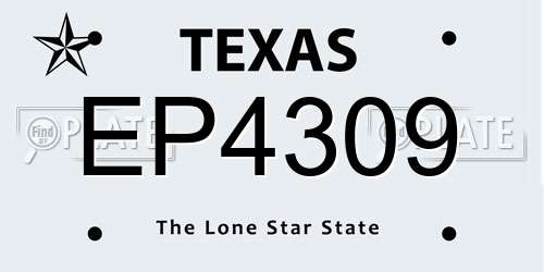 EP4309 Texas License Plate